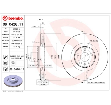 Brzdový kotouč BREMBO 09.C426.11