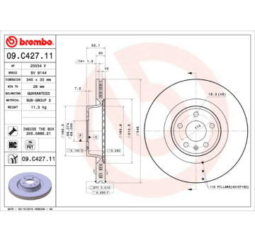 Brzdový kotouč BREMBO 09.C427.11