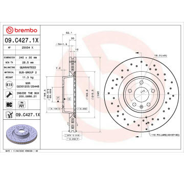 Brzdový kotouč BREMBO 09.C427.1X