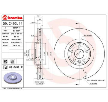 Brzdový kotouč BREMBO 09.C492.11