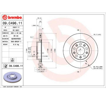 Brzdový kotouč BREMBO 09.C496.11