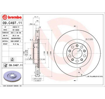 Brzdový kotouč BREMBO 09.C497.11