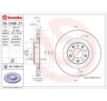 Brzdový kotouč BREMBO 09.C498.21