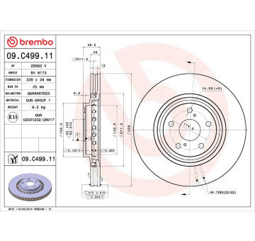 Brzdový kotouč BREMBO 09.C499.11