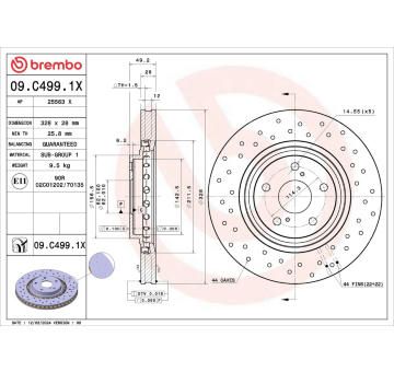 Brzdový kotouč BREMBO 09.C499.1X