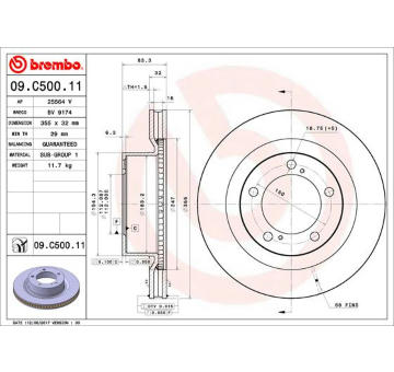 Brzdový kotouč BREMBO 09.C500.11