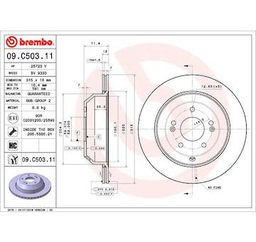 Brzdový kotouč BREMBO 09.C503.11