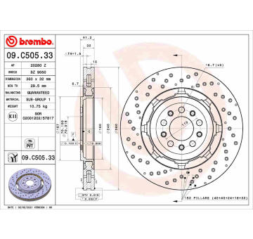 Brzdový kotouč BREMBO 09.C505.33