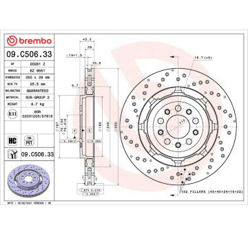 Brzdový kotouč BREMBO 09.C506.33