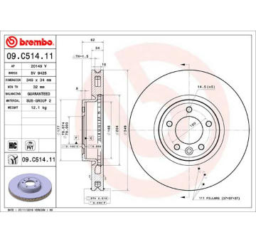 Brzdový kotouč BREMBO 09.C514.11