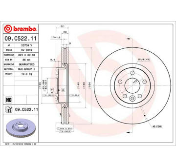 Brzdový kotouč BREMBO 09.C522.11