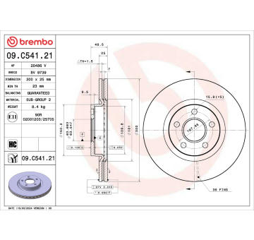 Brzdový kotouč BREMBO 09.C541.21