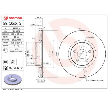 Brzdový kotúč BREMBO 09.C542.31