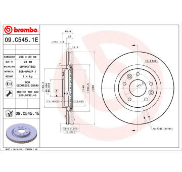 Brzdový kotouč BREMBO 09.C545.1E