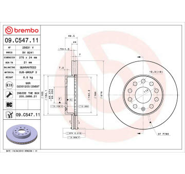 Brzdový kotouč BREMBO 09.C547.11