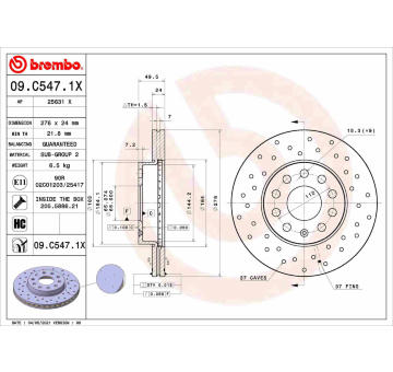 Brzdový kotouč BREMBO 09.C547.1X