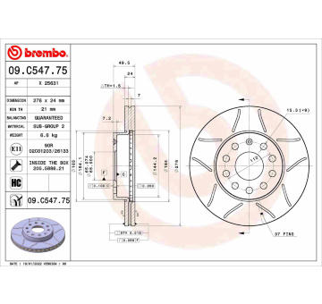 Brzdový kotouč BREMBO 09.C547.75