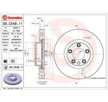 Brzdový kotouč BREMBO 09.C549.11