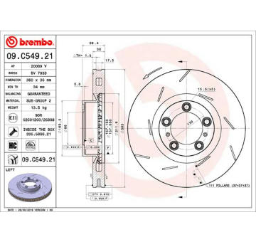 Brzdový kotouč BREMBO 09.C549.21