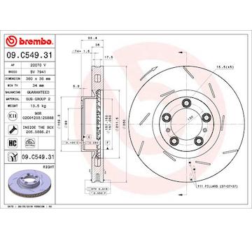 Brzdový kotouč BREMBO 09.C549.31