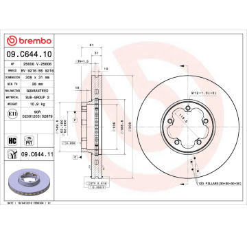 Brzdový kotouč BREMBO 09.C644.11