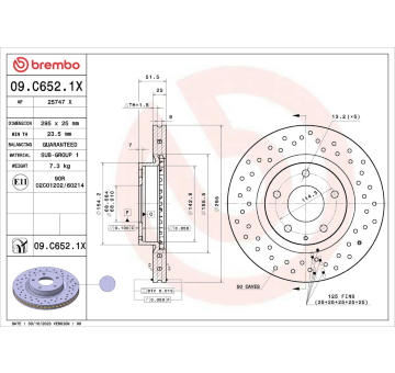 Brzdový kotouč BREMBO 09.C652.1X