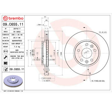 Brzdový kotouč BREMBO 09.C655.11