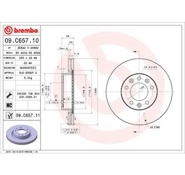 Brzdový kotouč BREMBO 09.C657.11