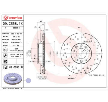 Brzdový kotouč BREMBO 09.C658.1X