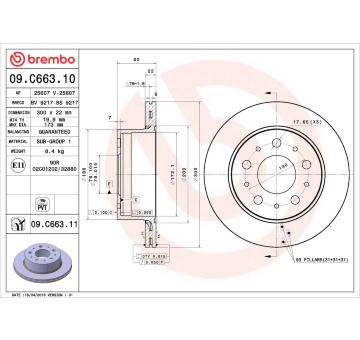 Brzdový kotouč BREMBO 09.C663.11