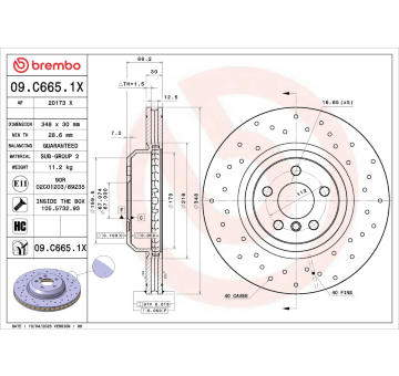 Brzdový kotúč BREMBO 09.C665.1X