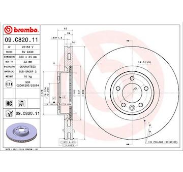 Brzdový kotouč BREMBO 09.C820.11