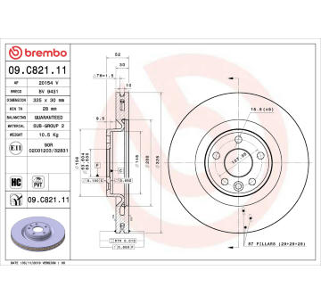 Brzdový kotouč BREMBO 09.C821.11