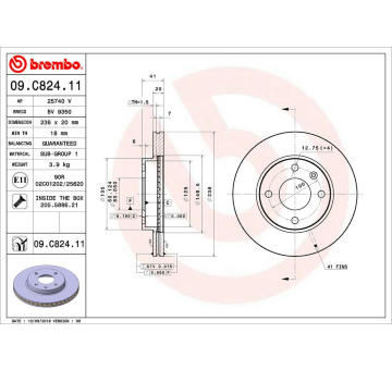 Brzdový kotouč BREMBO 09.C824.11