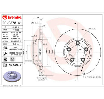 Brzdový kotúč BREMBO 09.C878.41