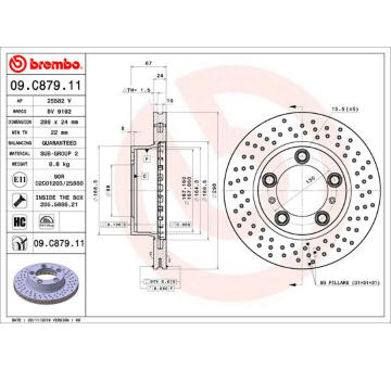 Brzdový kotouč BREMBO 09.C879.11