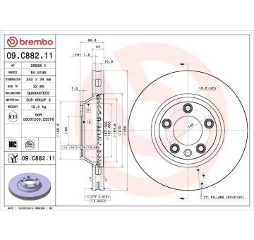 Brzdový kotouč BREMBO 09.C882.11