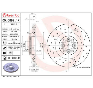 Brzdový kotouč BREMBO 09.C892.1X