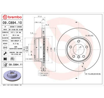 Brzdový kotouč BREMBO 09.C894.11