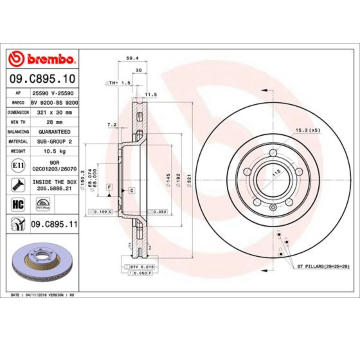 Brzdový kotouč BREMBO 09.C895.11