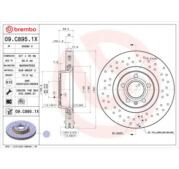 Brzdový kotouč BREMBO 09.C895.1X