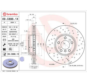 Brzdový kotúč BREMBO 09.C896.1X