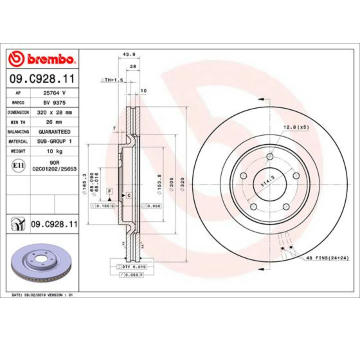 Brzdový kotouč BREMBO 09.C928.11