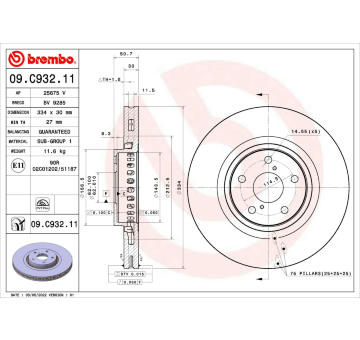 Brzdový kotouč BREMBO 09.C932.11