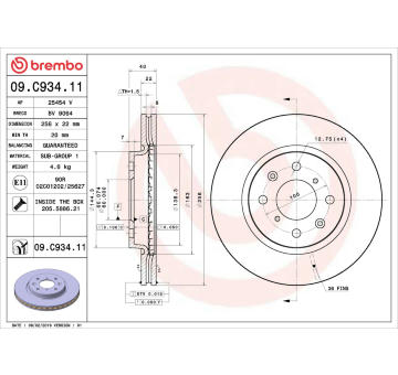 Brzdový kotouč BREMBO 09.C934.11