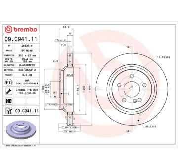 Brzdový kotouč BREMBO 09.C941.11