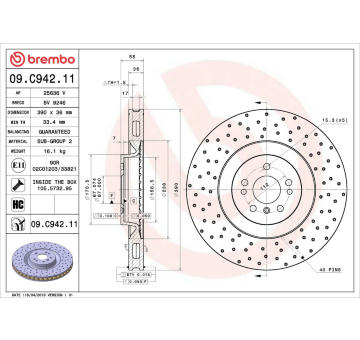 Brzdový kotouč BREMBO 09.C942.11