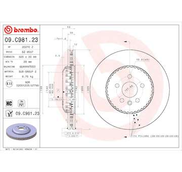 Brzdový kotouč BREMBO 09.C981.23