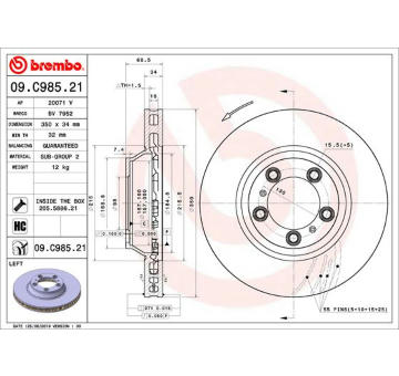 Brzdový kotouč BREMBO 09.C985.21