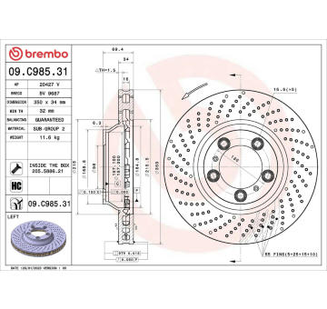Brzdový kotouč BREMBO 09.C985.31